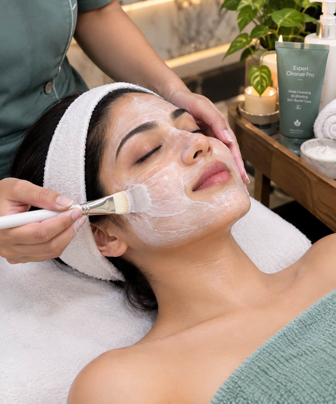 Instant Glow facial with algae mask