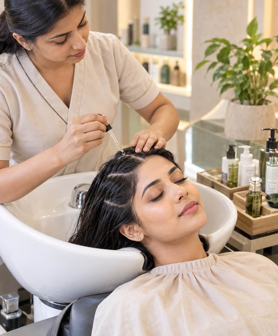 Scalp care hair spa at Naturals Signature Salon Kovilambakkam